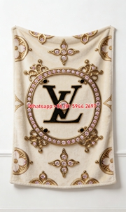 LV Pink Gem Blanket Luxury Pink Crystal Throw IMG_3612